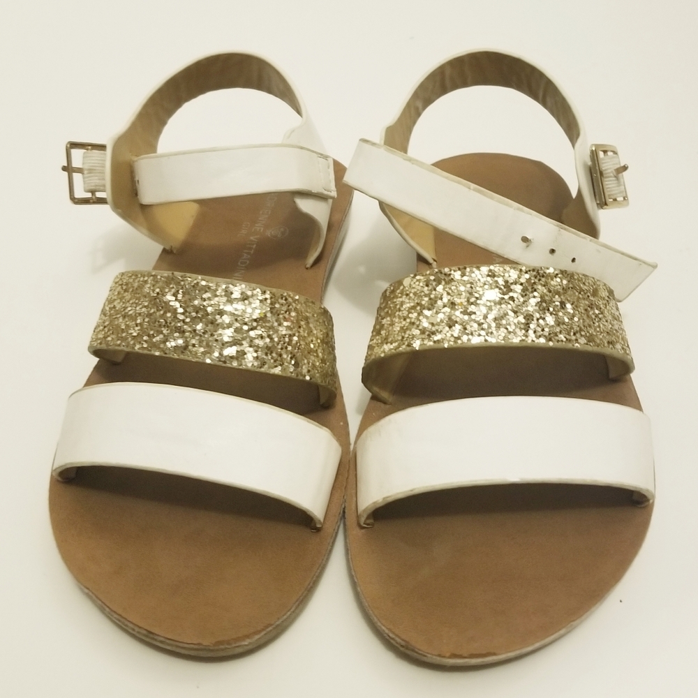 Adrienne Vittadini Cream Strap Sandal